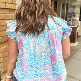 Short Sleeve Printed Blouse