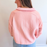 Oversized Collar and Snap Button Neck