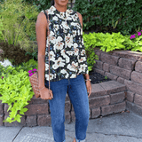 Tie Neck Sleeveless Blouse