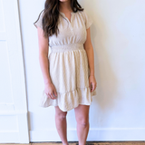 V Neck Smocked Waist Dress