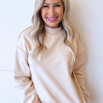 Oversize Drop Shoulder Reversible Mock Neck Sweatshirt - The 308 Boutique