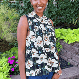 Tie Neck Sleeveless Blouse