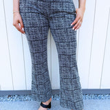 Mid Rise Ankle Flare Trouser w/ Slit Hem