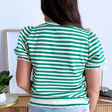 Crewneck Puff Sleeve Knit Top