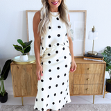 Polka Dot Satin Tank Top