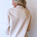 Oversize Drop Shoulder Reversible Mock Neck Sweatshirt - The 308 Boutique