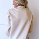 Oversize Drop Shoulder Reversible Mock Neck Sweatshirt - The 308 Boutique