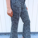 Mid Rise Ankle Flare Trouser w/ Slit Hem