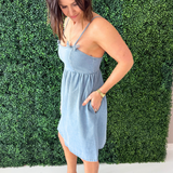 Alyssa Bow Detail A-Line Dress