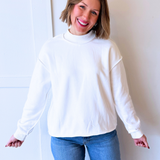 Oversize Drop Shoulder Reversible Mock Neck Sweatshirt - The 308 Boutique