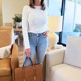 Crew Neck Long Sleeve Heavy Hacci Ribbed Basic Pullover