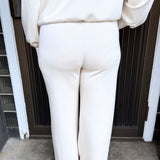 Brushed Modal Pintuck Elastic Waist Pants
