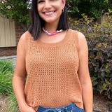 Open Knit Cotton Sleeveless Top