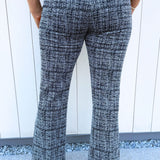 Mid Rise Ankle Flare Trouser w/ Slit Hem