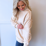 Oversize Drop Shoulder Reversible Mock Neck Sweatshirt - The 308 Boutique