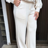Brushed Modal Pintuck Elastic Waist Pants