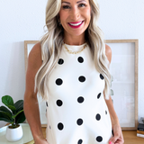 Polka Dot Satin Tank Top