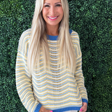 Round Neck Long Sleeve Pointelle Sweater