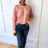 Contrast Colorblock Striped Cardigan