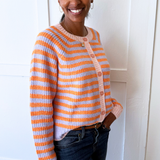Contrast Colorblock Striped Cardigan