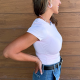 Double Layered Crewneck Short Sleeve Top