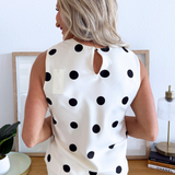 Polka Dot Satin Tank Top