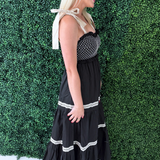 Smocked Sleeveless Midi Dress