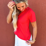 Pima Cotton Blend V-Neck Tee