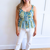 Ruffled Sweetheart Sleeveless Peplum Top