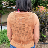 Open Knit Cotton Sleeveless Top