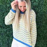 Round Neck Long Sleeve Pointelle Sweater