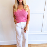 Laced Sleeveless Sweater Top