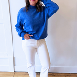 Oversize Drop Shoulder Reversible Mock Neck Sweatshirt - The 308 Boutique