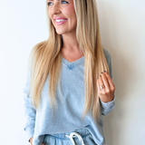 Delphine Knit Denim Sweatshirt