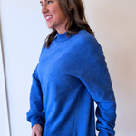 Oversize Drop Shoulder Reversible Mock Neck Sweatshirt - The 308 Boutique