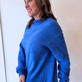 Oversize Drop Shoulder Reversible Mock Neck Sweatshirt - The 308 Boutique