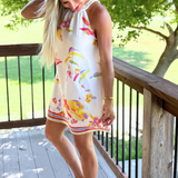 Sleeveless Floral Pattern Dress