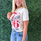 1776 America Land of the Free Boxy Crop Shirt