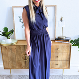 Midi Skirt w/ Elastic Waistband