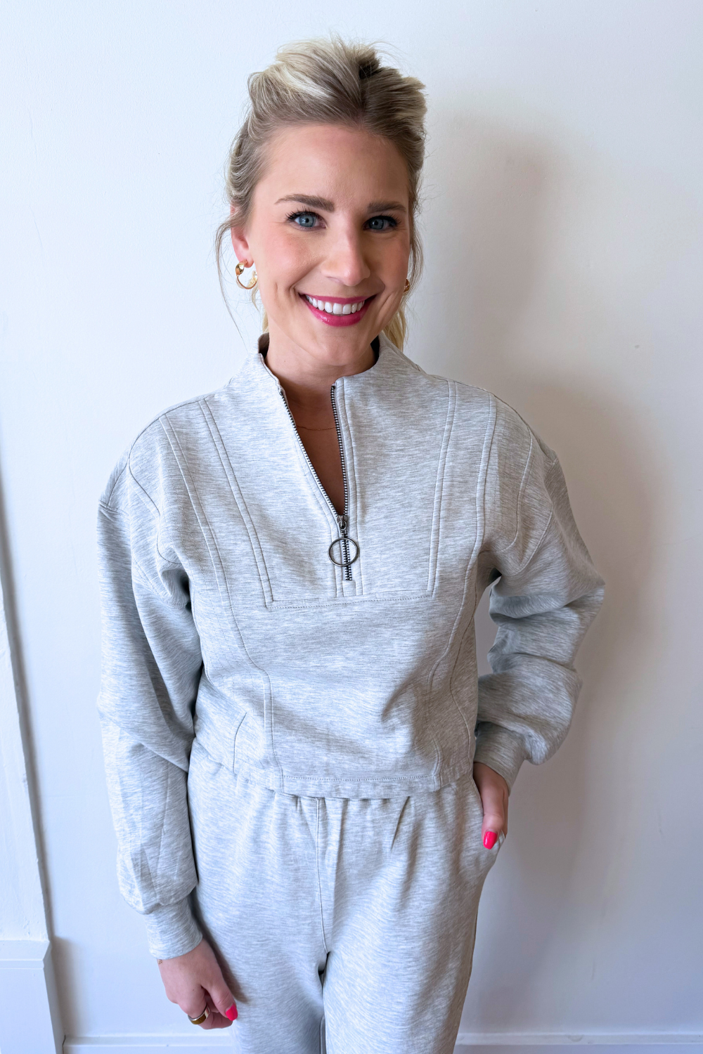 Luxe Soft Scuba Half-Zip Pullover - The 308 Boutique