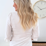 Elbow Sleeve Notch Knit Tee