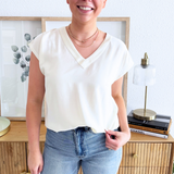 Relaxed fit Short Sleeve V-Neck Top