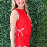 Soft Linen Blend Bow Tank