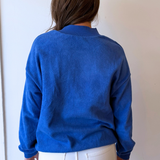 Oversize Drop Shoulder Reversible Mock Neck Sweatshirt - The 308 Boutique