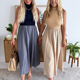 Mock Neck Twofer Dress