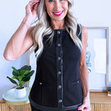 Boatneck Vest w/ Trim