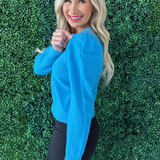 Textured Shoulder Detail Sweater