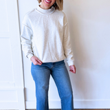 Oversize Drop Shoulder Reversible Mock Neck Sweatshirt - The 308 Boutique