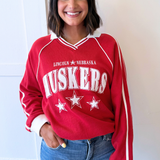 Nebraska Slate Collared Sweatshirt