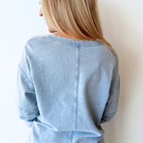 Delphine Knit Denim Sweatshirt